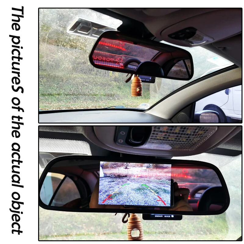 HaiSunny " цифровой цветной TFT 800*480 lcd монитор внутреннего зеркала автомобиля 2 видео входа для камеры заднего вида Система помощи при парковке