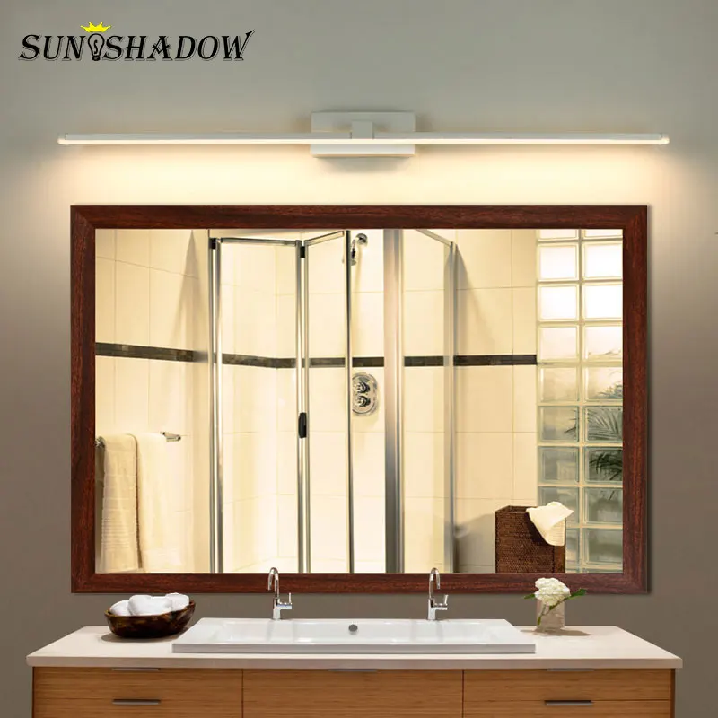 Простой светодиодный настенный светильник зеркало для ванной комнаты передний