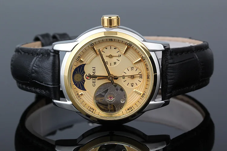 Часы GEDIMAI женские механические брендовые водонепроницаемые золотистые наручные
