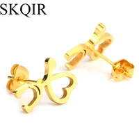 skqir gold color medical earrings for women high stainless steel earings fashion jewelry heart stethoscope earring for gift