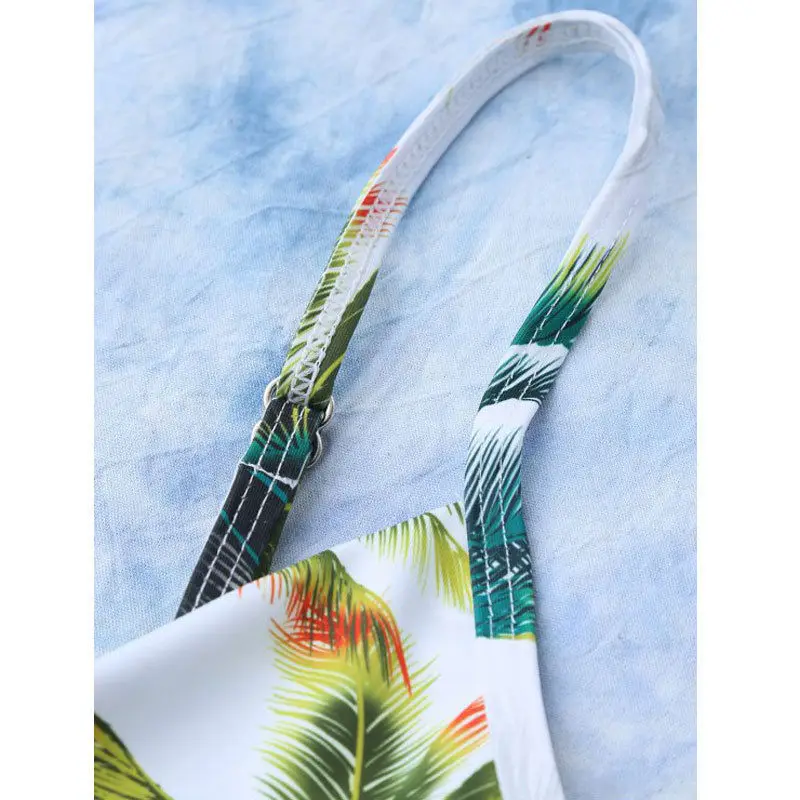 Новый сексуальный летний купальник Женский Цельный с принтом кокосового дерева