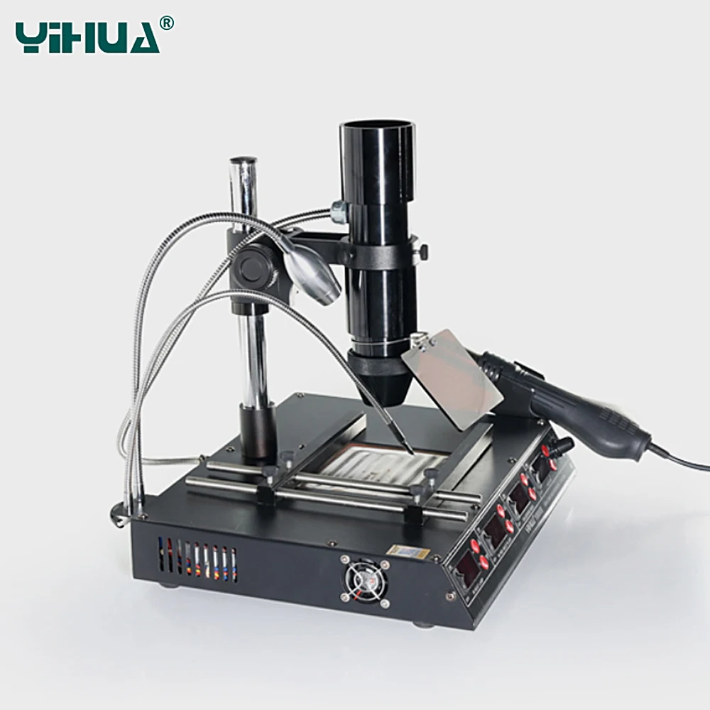 YIHUA 1000B 3 функции в 1 Инфракрасная паяльная станция SMD горячего воздуха+ 75 Вт паяльники+ 540 Вт станция предварительного нагрева 110 В/220 В