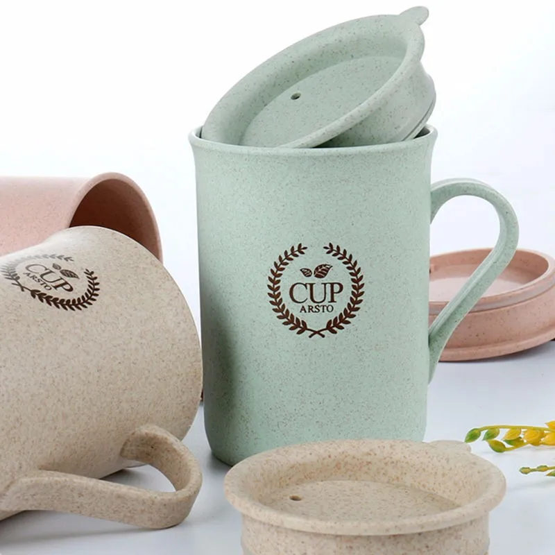 Золотая пшеничная соломенная пластиковая кофейная кружка 320 мл чашка для