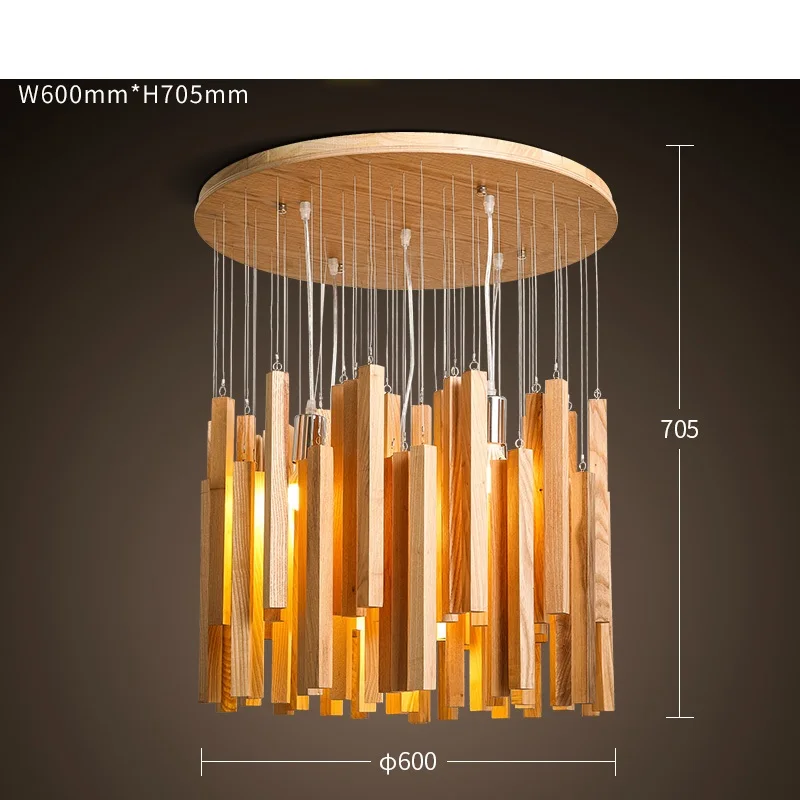 Деревянные светодиодные подвесные светильники современный простой светильник