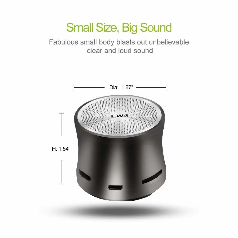 EWa A109mini Bluetooth динамик MP3 плеер портативный для телефона металлический USB вход
