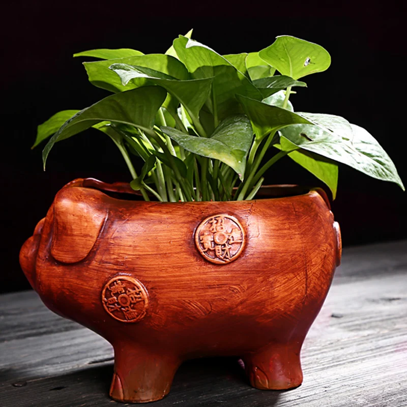 Винтажная свинья фарфоровая статуя Копилка цветочный горшок декоративная