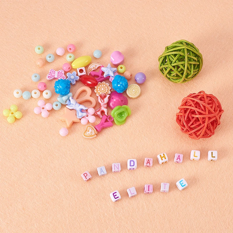 Doreenbeads Смешанные акриловые DIY Браслеты ожерелье из бисера круглые свободные бусины бисер стеклянные бусины смешанные для изготовления ювелирных изделий 1 коробка