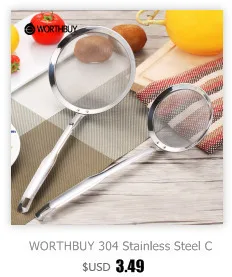 WORTHBUY 30/60 сетчатый кухонный дуршлаг 304 из нержавеющей стали сито для муки с деревянной ручкой сито для процеживания остатков масляный фильтр ложка