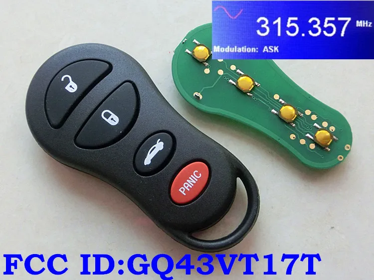 Модель RMLKS 315 МГц для Jeep Dodge Chrysler 04686481 GQ43VT17T 04686481AF 04686481AA|Ключ от авто| |
