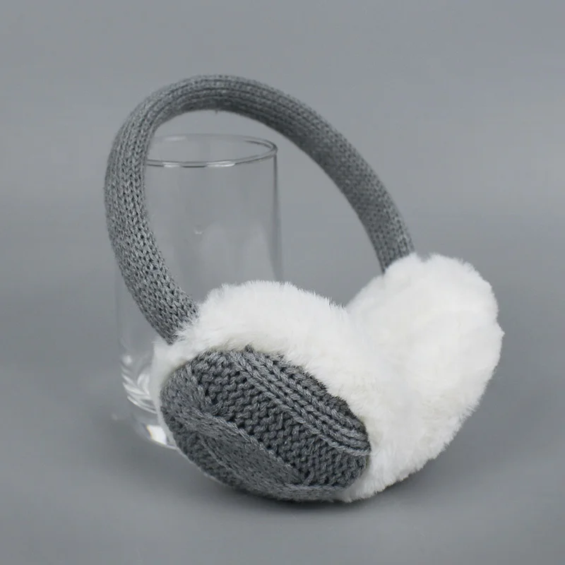 Модные зимние наушники женские теплые Наушники унисекс вязаные плюшевые для