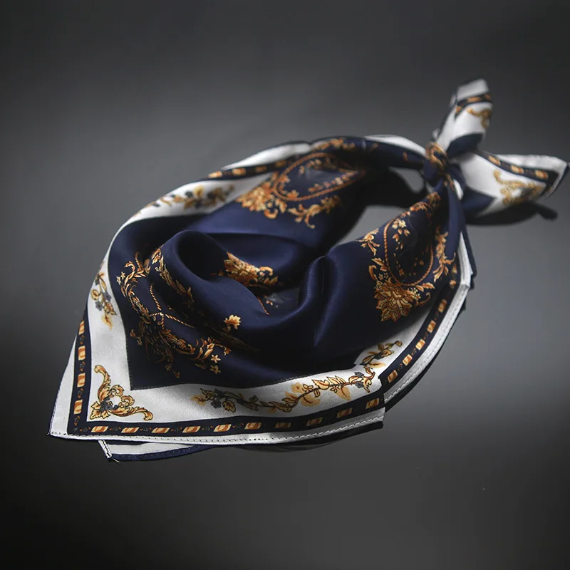 53-53 см 100% натуральный шелк бандана роскошный брендовый квадратный шарф женская