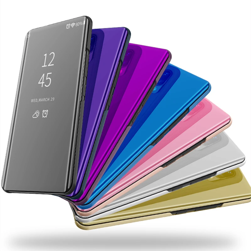 

Fashion Mirror View Clear Flip Cases For VIVO NEX Mirror Flip Stand Cover For VIVO X21 X20 Plus Y85 V9 Protective Case Coque