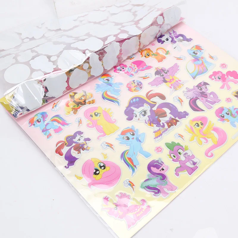 Мизинец пирог Twilight Sparkle My Little Pony игрушечные лошадки ПВХ Стикеры с изображением пони пакет детей обувь для девочек наклейки ногтей 3D Радуга тире съемный