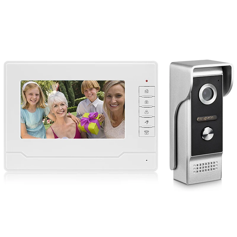 7 Inch Video Intercom Cable Home Access Control System Waterproof Rain Infrared Camera Two-Way Audio with E | Безопасность и