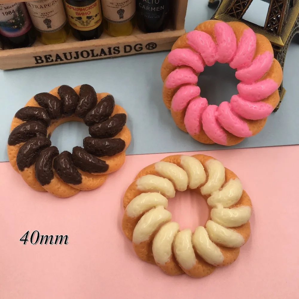 Кавайные Пончики из смолы для ювелирных изделий центр банта волос скрапбукинг