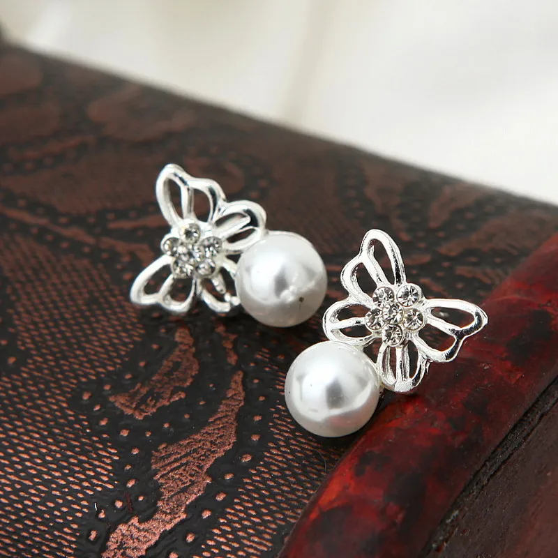 Серьги гвоздики женские с искусственным жемчугом модные ювелирные украшения для