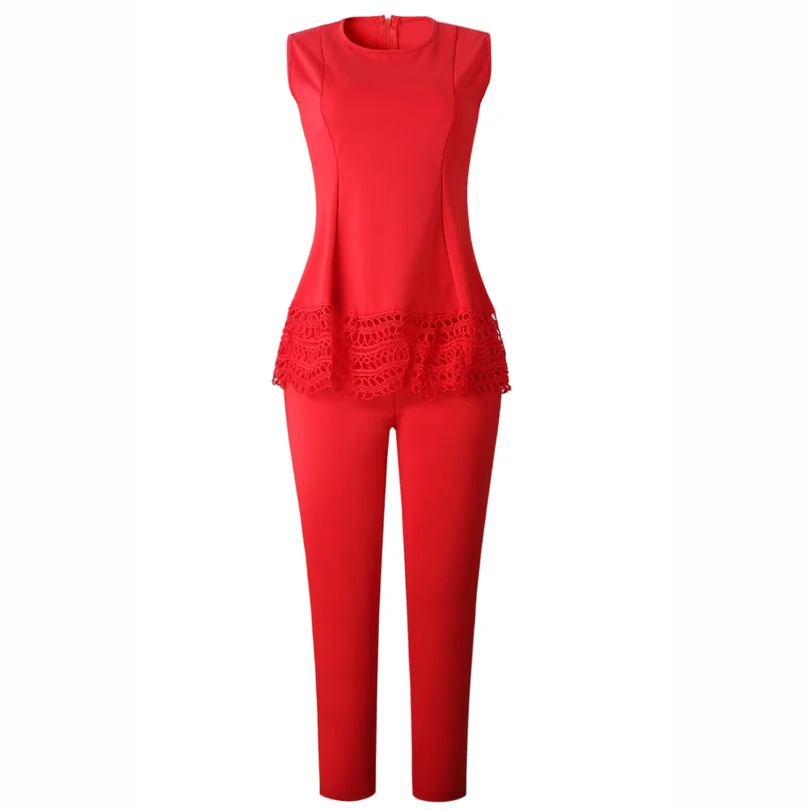 Новый 2in1 модная женская майка и длинные штаны комплекты повседневной одежды без