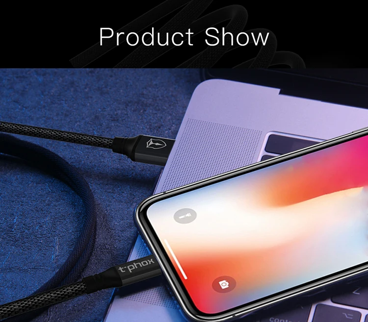T-phox Классический USB кабель для iPhone xs max зарядное устройство USB кабель для передачи данных для iPhone X 8 6 6 S 2.4A usb кабель для зарядки телефона Шнур адаптер