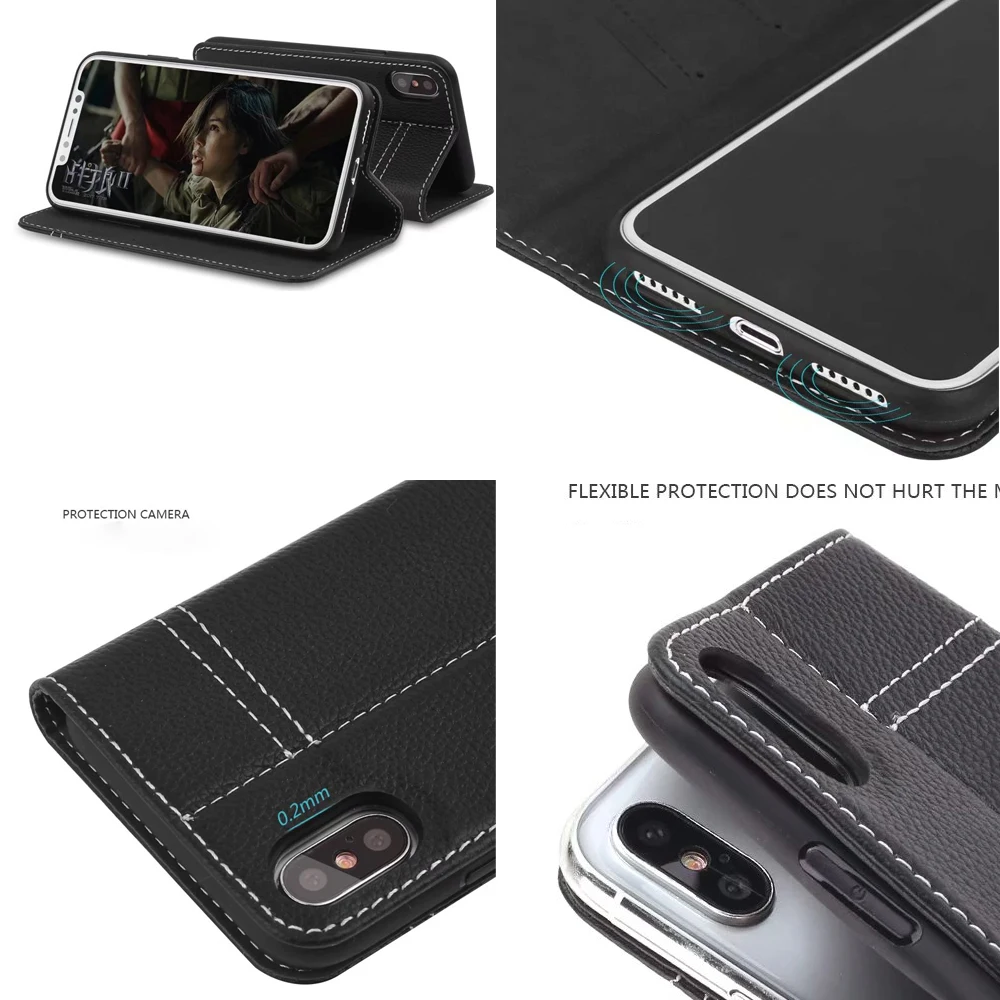 Чехол GEBEI для iPhone Xs MAX XR X Магнитный Флип кошелек из натуральной кожи чехлы