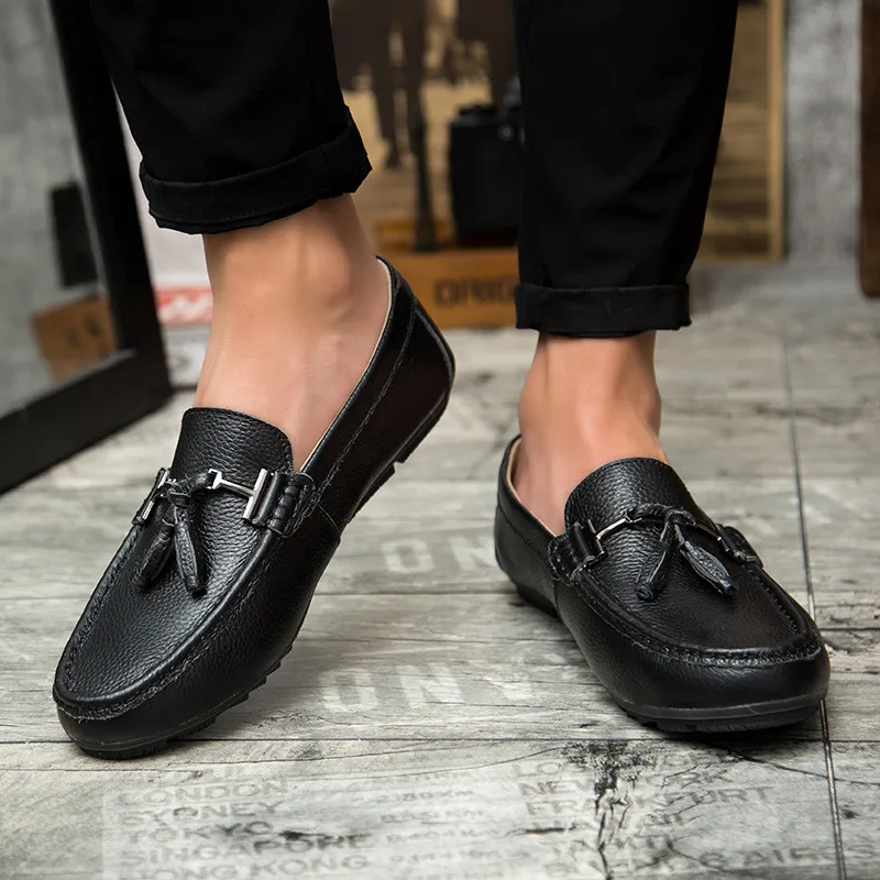 

Fringe Soft Leather Men Shoes Casual Driving Shoes Men Loafers Slip On High Qualtiy