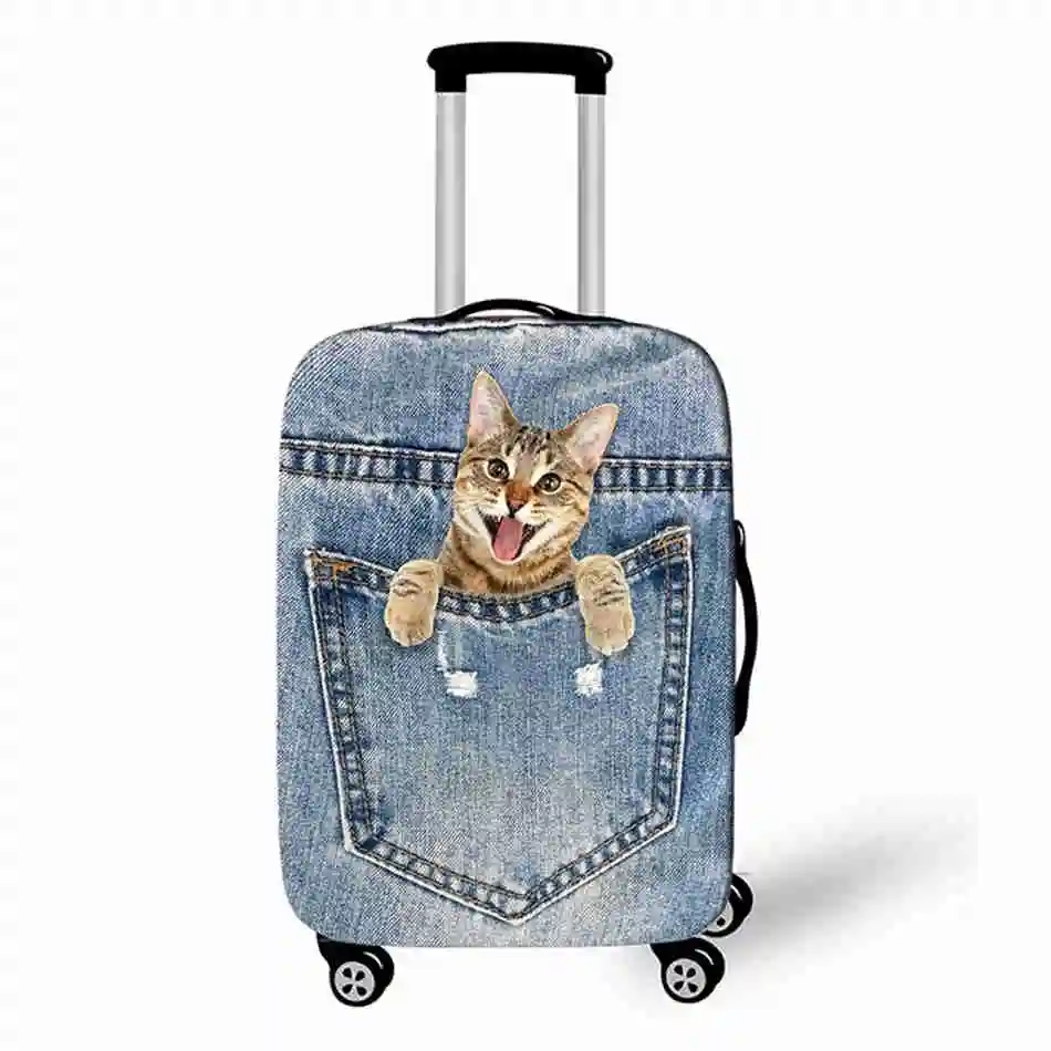 3 Kawaii 3D Pet Cat багажный чехол защитный чехол водонепроницаемый плотный эластичный чемодан чехол Apply18-32 Inche XL аксессуары для путешествий - Color: 3