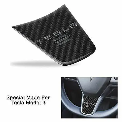 

For Tesla Model 3 17-21 Model Y Car Carbon Fiber Steering Wheel Decoration Cover Sticker