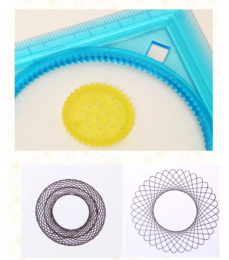 1 Набор, Spirograph игрушка для рисования, волшебное разнообразие, креативное Рисование, спиральный дизайн, обучающие игрушки для рисования для детей, разные цвета