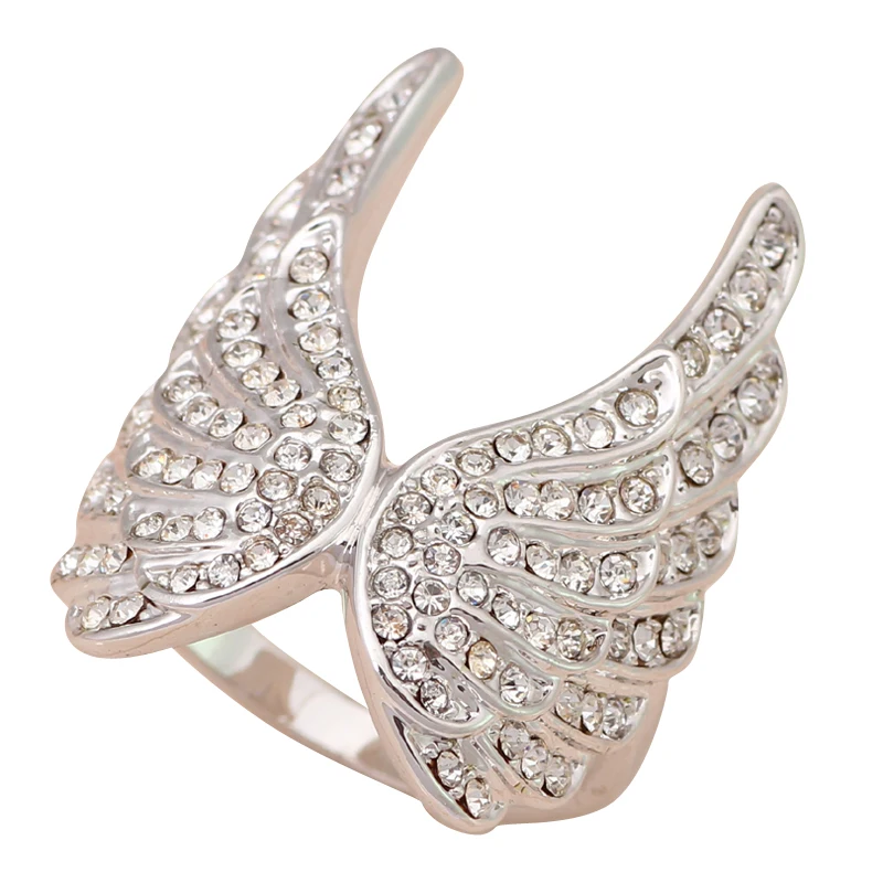 Кольца для вечеринок большие блестящие и благородные белого золотого цвета