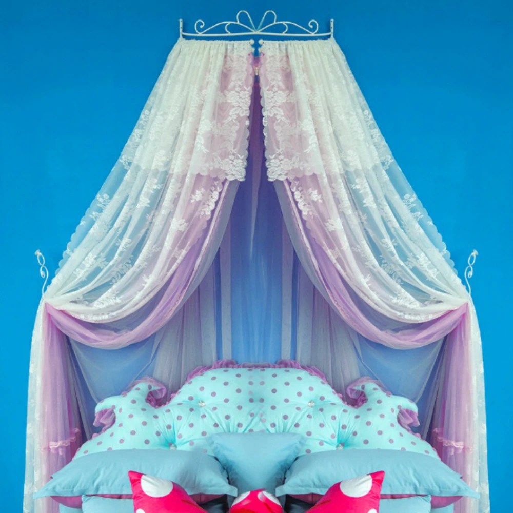 Принцесса кровать с балдахином Подзор Шторы Детская комната украшения детская