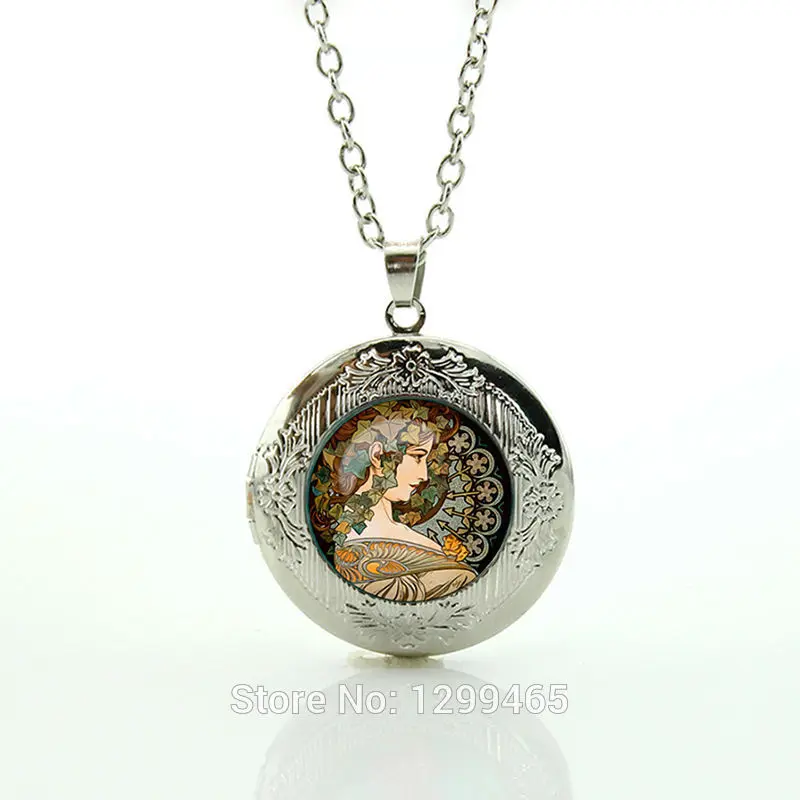 Alphonse муха искусство Ожерелья Подвески Ретро колье с подвеской ручной работы