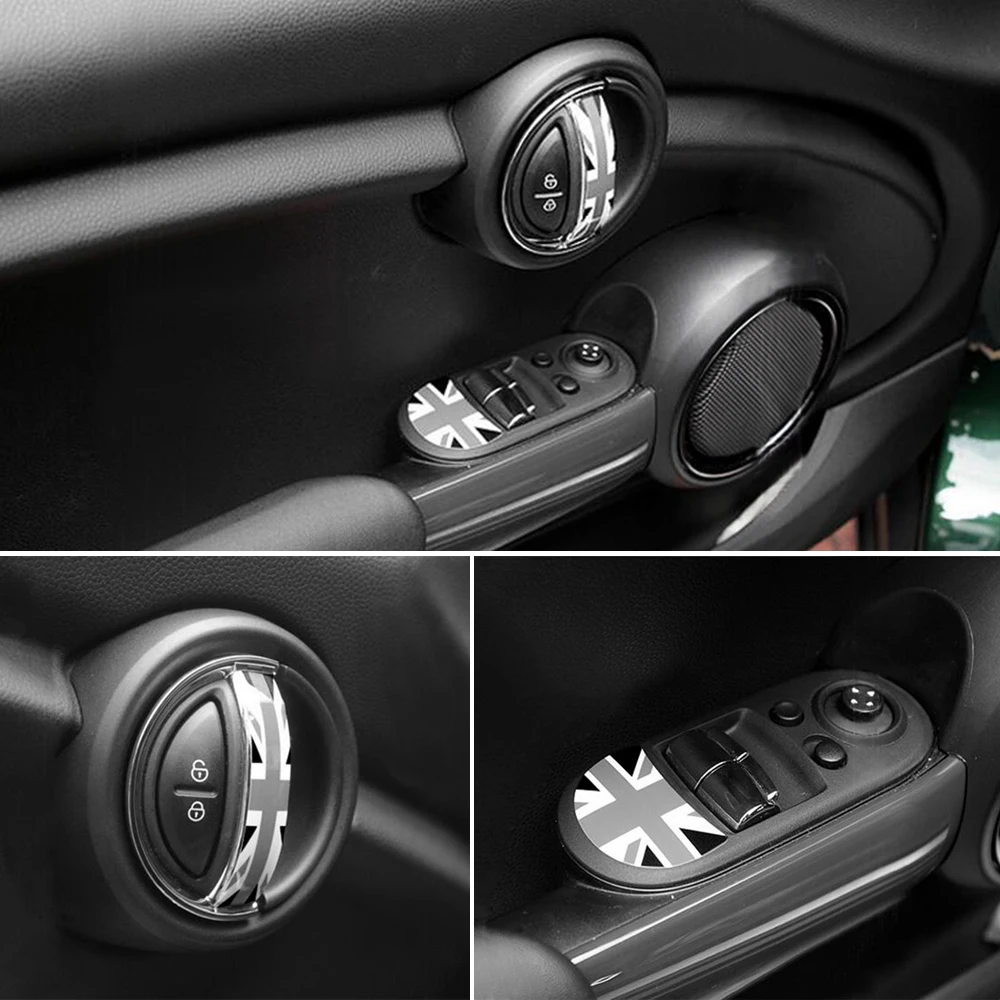 4Pcs/Lot Flag Inner Door Handle DoorKnob Sticker And Decal Anti Scratching Decor For BMW Mini Cooper F56 Car Styling Accessories |