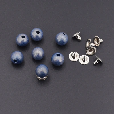 Dark Blue 100 шт цветные жемчужные бусины Кепка с заклепками шпилька с винтами DIY аксессуары для одежды бусины шипы для одежды шляпа Свадебный декор - Цвет: Dark Blue