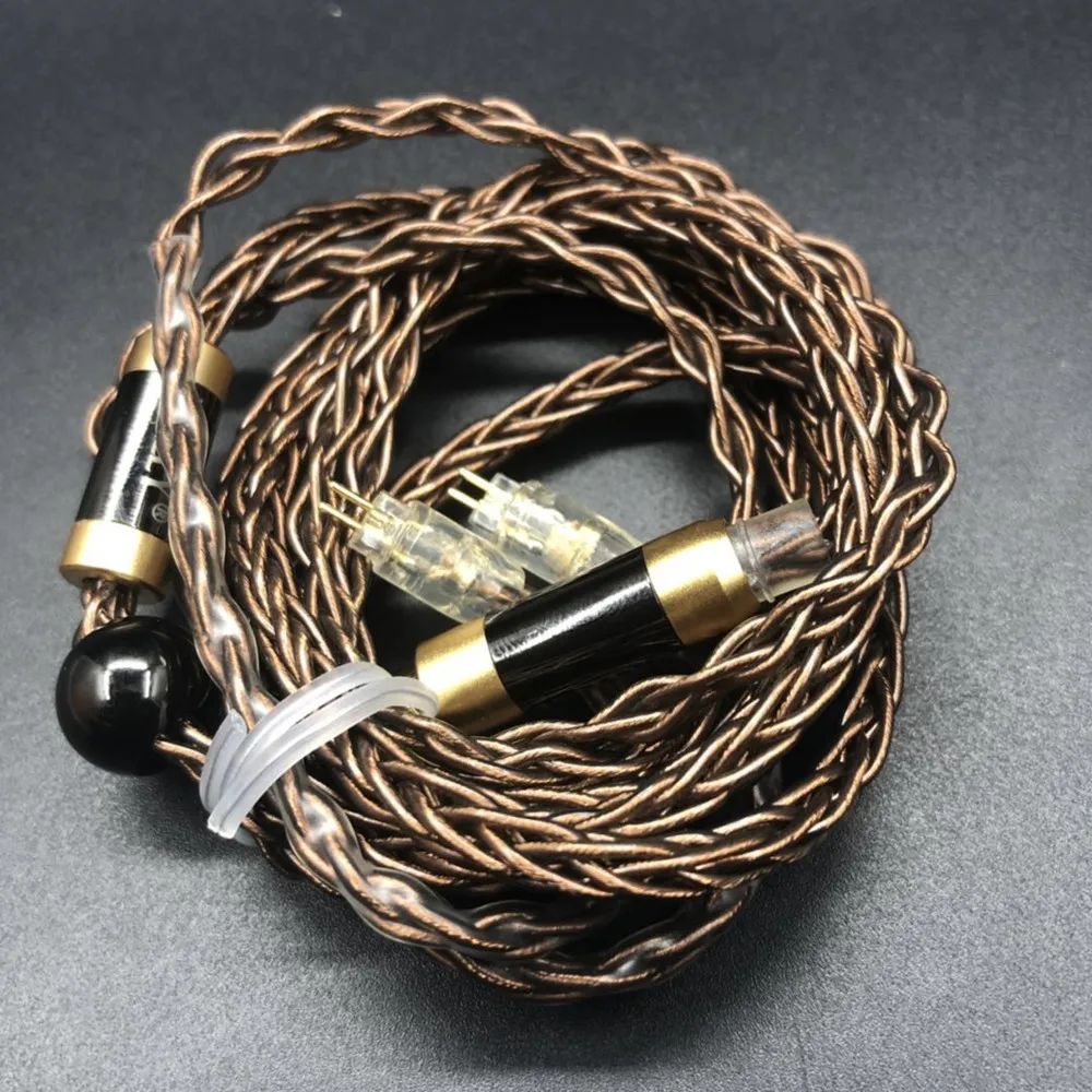 FENGRU DIY JCALLY коричневый JC08 5N OFC 8 акций 200 ядер кабель для наушников для Shure SE215 IE80 KZ ZST Pro ZSN ZS10 Pro ZSX