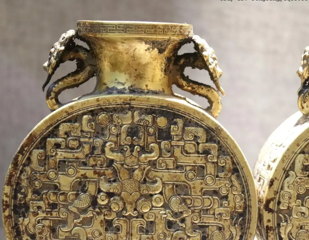 Китайский Королевский дворец старинное золото позолота бронза гравировка