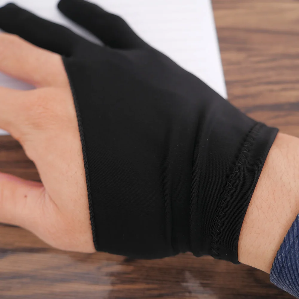 

Unisex Black Acrylic Two Fingers Gloves Drawing Painting Antifouling Gloves