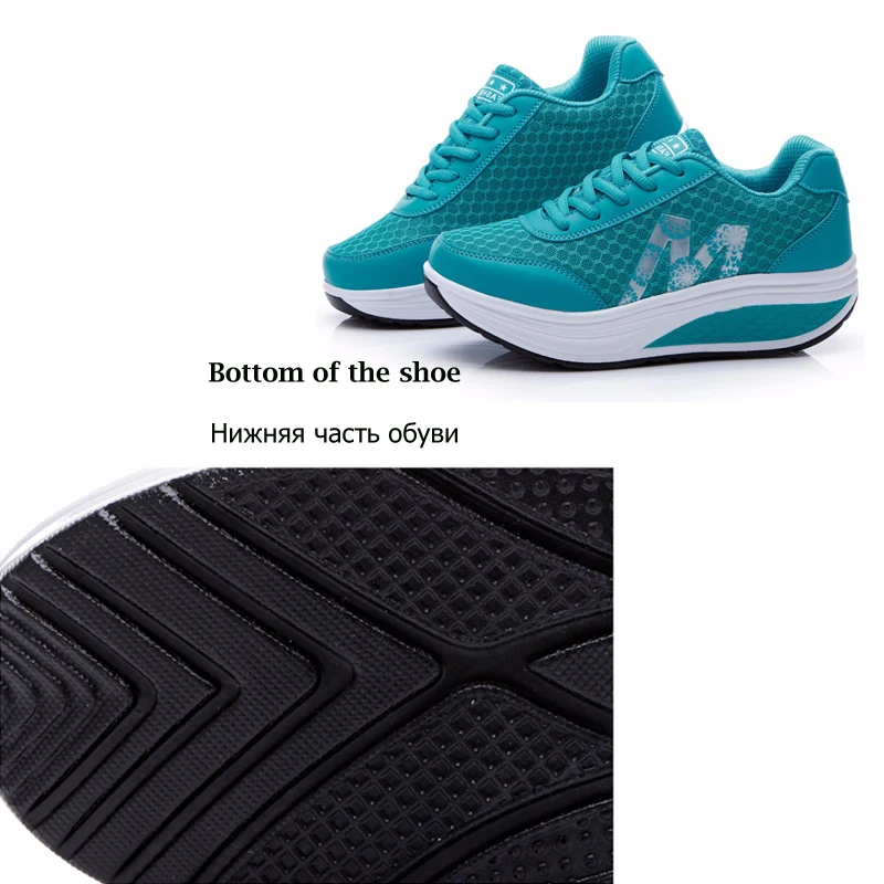 Кроссовки женские сетчатые для похудения дышащие спортивные туфли на танкетке