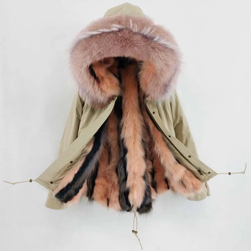 2019 Зимняя женская парка Длинное женское пальто Подклад мех лисы Теплая куртка с