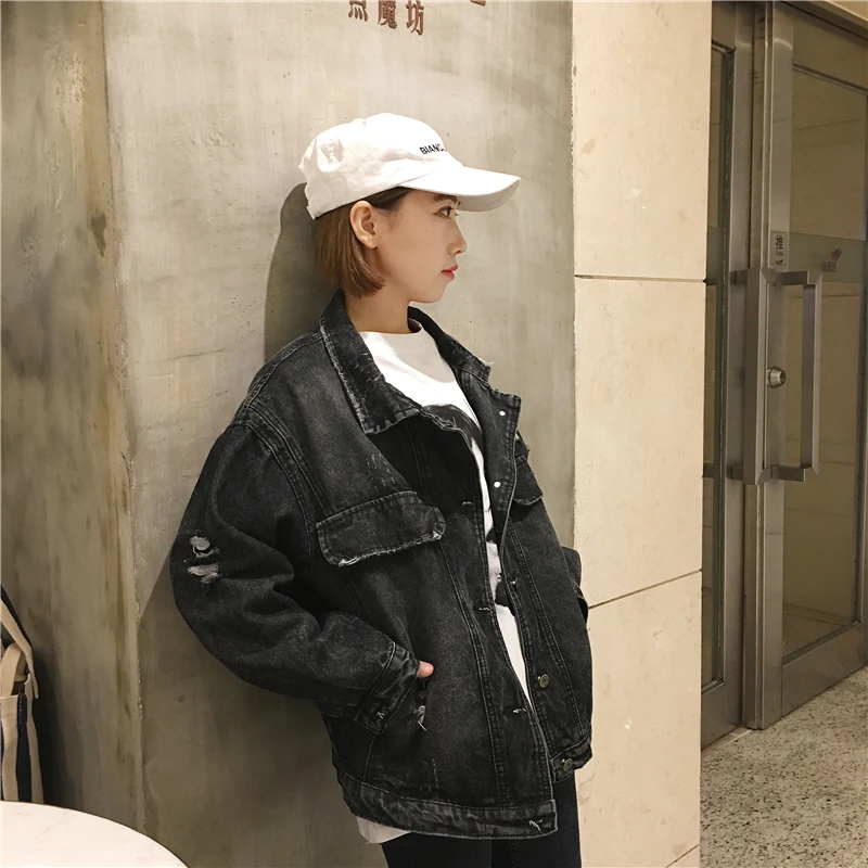 

Denim Jeans Coats 2021 Spring Autumn Women Jacket Coat Korean Retro Personality Denim Parka Jacket Women Loose Wild Denim Jacket