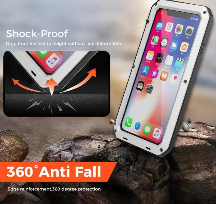 Чехол для iPhoneXR XS MAX X 8 7 6 6S тройной водонепроницаемый чехол из алюминиевого сплава