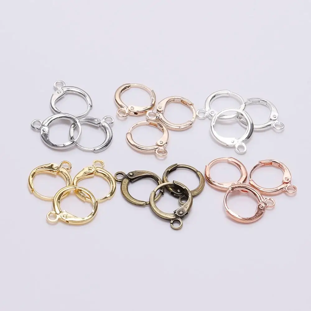 20pcs New product 14*12mm Hook Clip Earrings Clasps & Hooks Material Wire Settings Base Hoops Supplies For DIY Jewelry