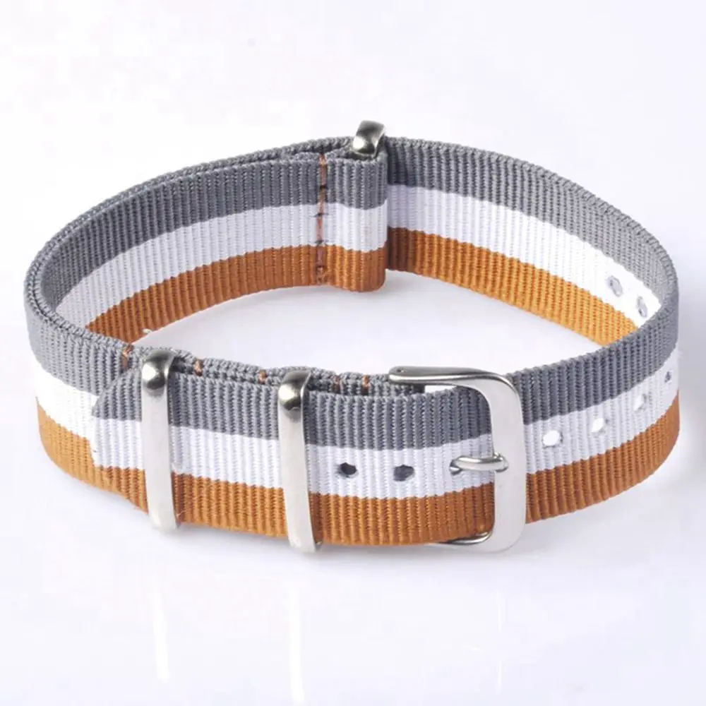 20mm Multicolor Nylon Wristwatch straps Stainless Steel Pin Buckle Unisex Fabric watch band | Наручные часы