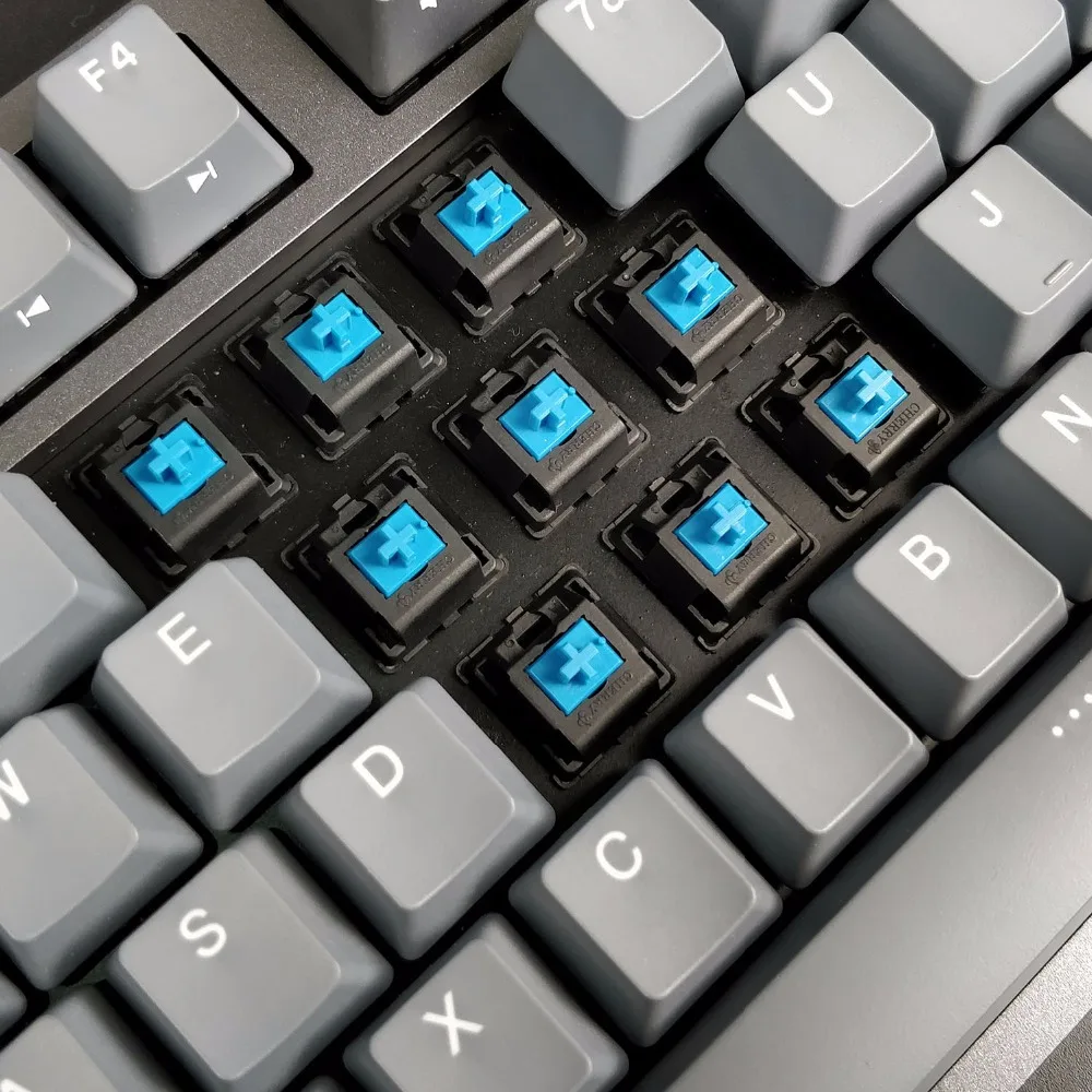 Механическая игровая клавиатура DURGOD с переключателями Cherry MX Blue USB C интерфейсом 87 клавиш(Anti-Ghosting) для геймера(Space Gray