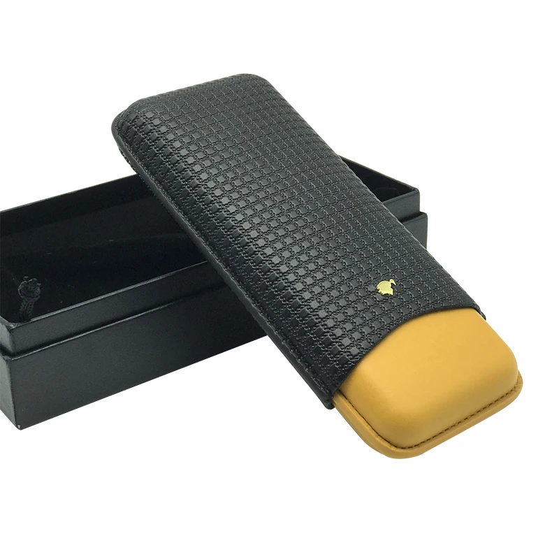 COHIBA Leather Cigar Case / Humidor 3 Tubes Cigar Travel Holder Case Humidor Gift Box