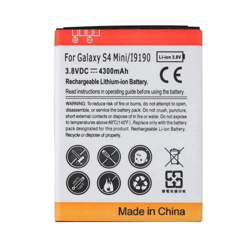 Высокая емкость 4300mAh запасная расширенная батарея телефона для Samsung Galaxy S4 mini i9190 +