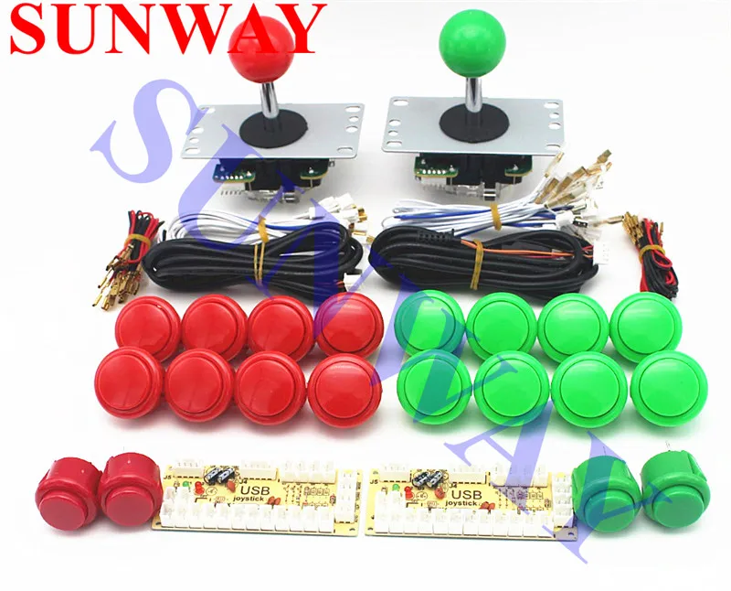 Model 1 2 игрока Zero Delay DIY PC аркадные игровые наборы для Mame Fighting Games джойстик+ sanwa Стиль Кнопка+ провод USB - Цвет: Model 1