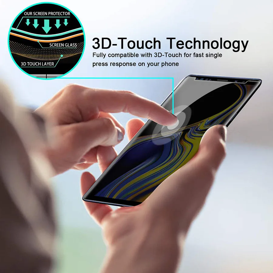 3D полное покрытие накладка против шпиона закаленное стекло для samsung Galaxy Note 9 8 S9 S8 Plus S7 Edge Защитное стекло для сохранения личной информации пленка