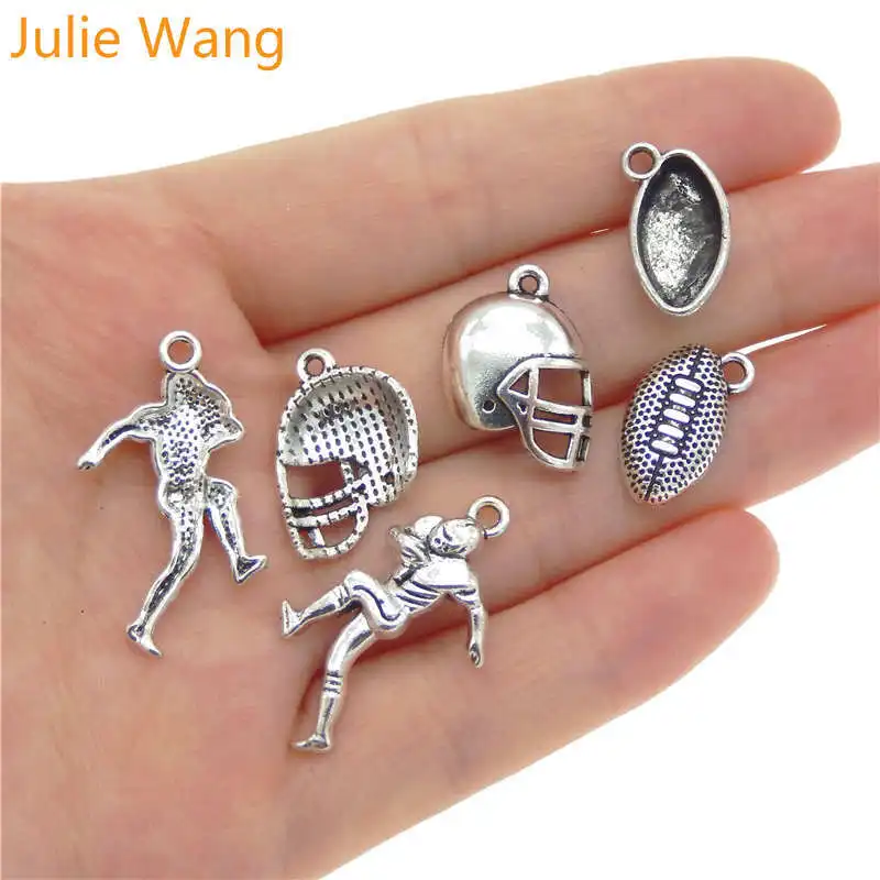 Julie Wang 15 шт. Американский футбол спортивные подвески из Сплава Антикварные
