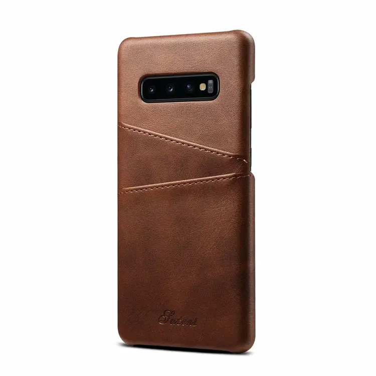brown В стиле ретро из искусственной кожи чехол для samsung Galaxy S10 E/S10/S10 плюс задняя крышка чехол до середины икры зерна чехол для телефона с Отделом для карточек Защитная крышка - Цвет: brown