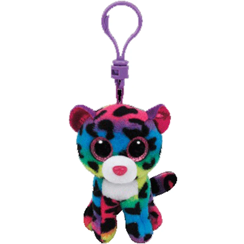 Rainbow Leopard K Ty Beanie Big Eyes плюшевая кукла для ключей, игрушка " 10 см - Цвет: Rainbow Leopard K