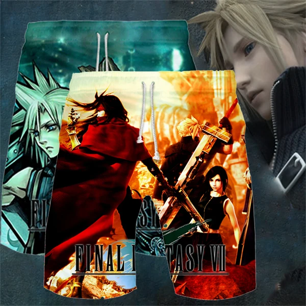Final Fantasy VII повседневные мужские шорты детские пляжные с 3D принтом FF7 хит продаж